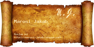 Marosi Jakab névjegykártya